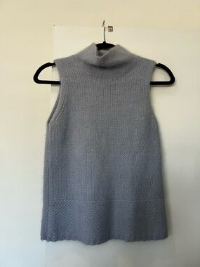 Michael Klein Mohair Sleeveless Turtleneck Knit Tunic Sweater
